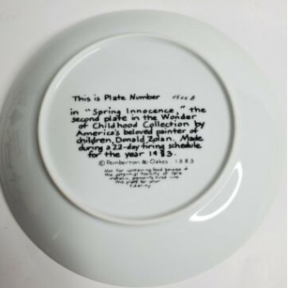 1983 Pemb & Oakes "Spring Innocense" Coll Plate - Picture 2 of 2
